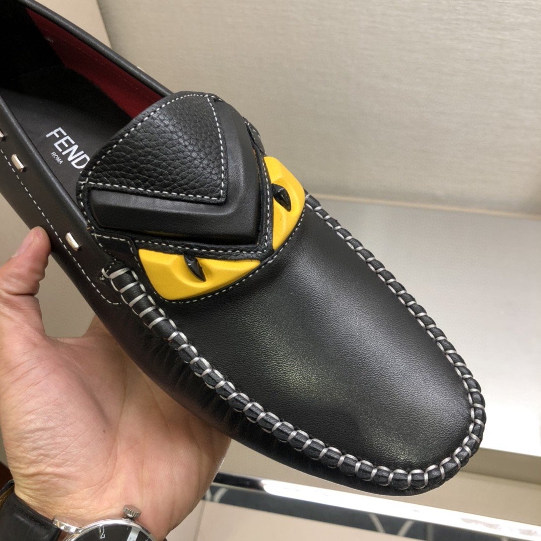 F**di Force Black Loafers For Men