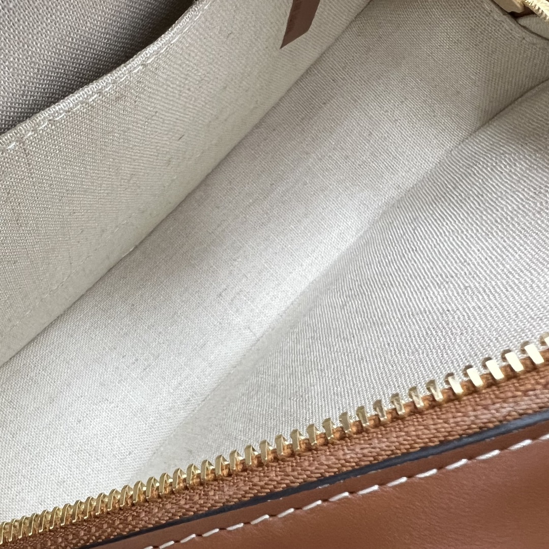 Ce1i*e Oval Bag Cuir Triomphe In Textile Natural / Tan For Women 8in/20cm 198602DU8.02NT