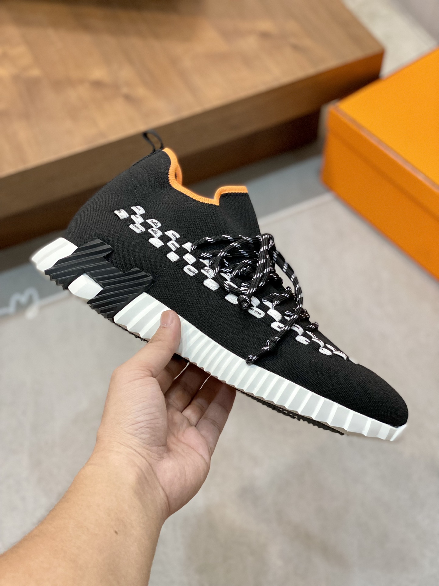 H**me5 Sneakers Flex Black And Orange For Men H222910ZH02405