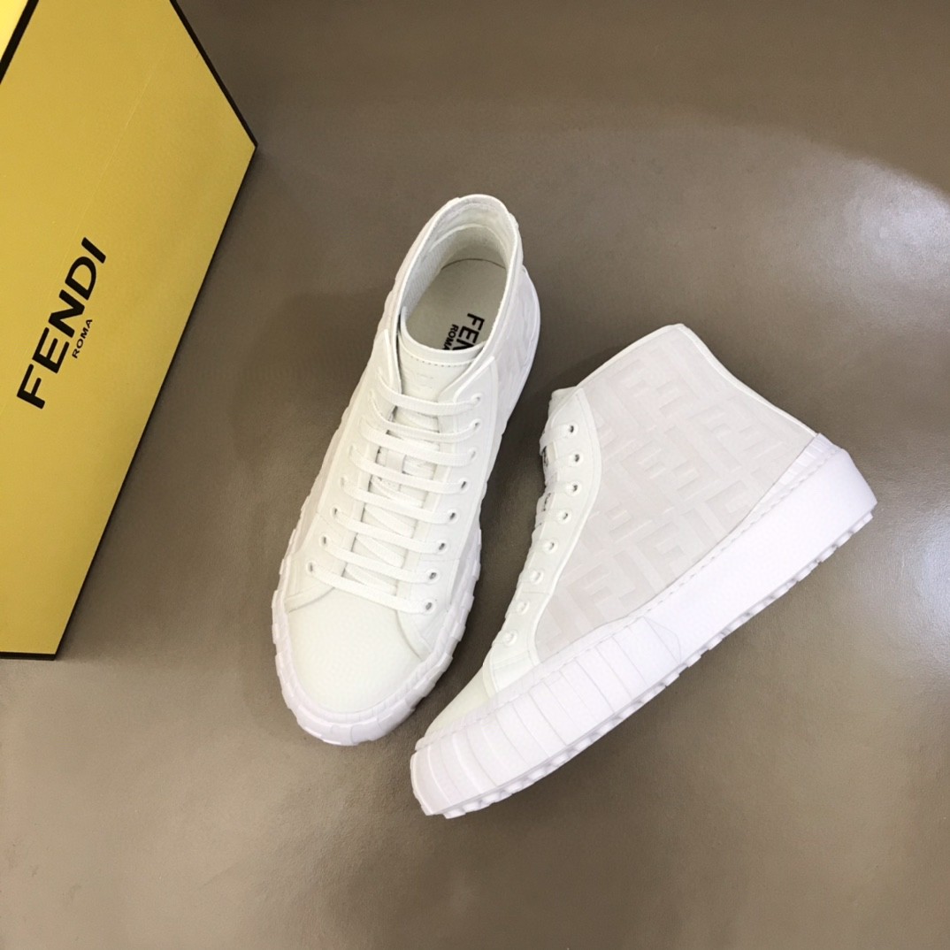 F**di Flow High Tops Sneakers White For Men 7E1424
