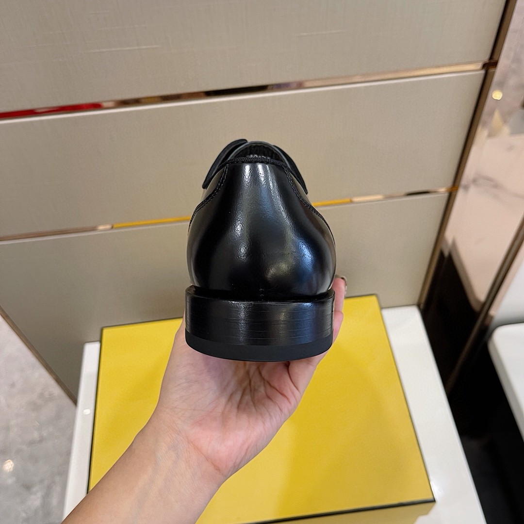 F**di FF Cap Toe Lace Ups Black For Men