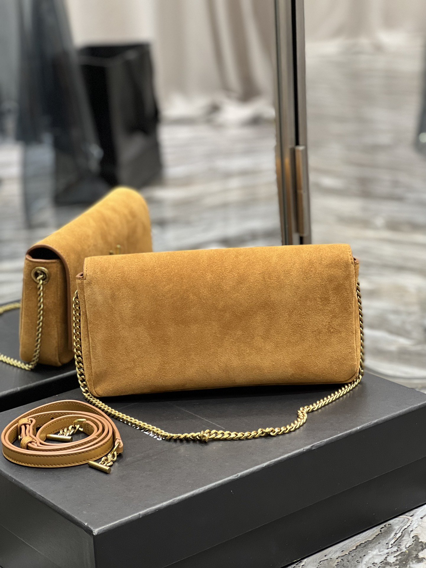 Sa1nt Lau*nt Kate 99 Chain Bag With Tassel Brown For Women, Women’s Bags 10.2in/26cm Y51