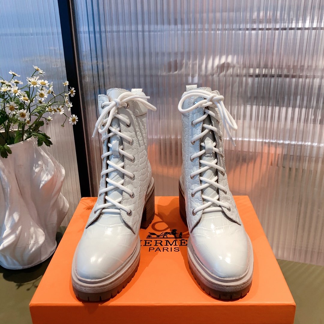 H**me5 Fresh Ankle Boots White For Women 1.6in/4cm