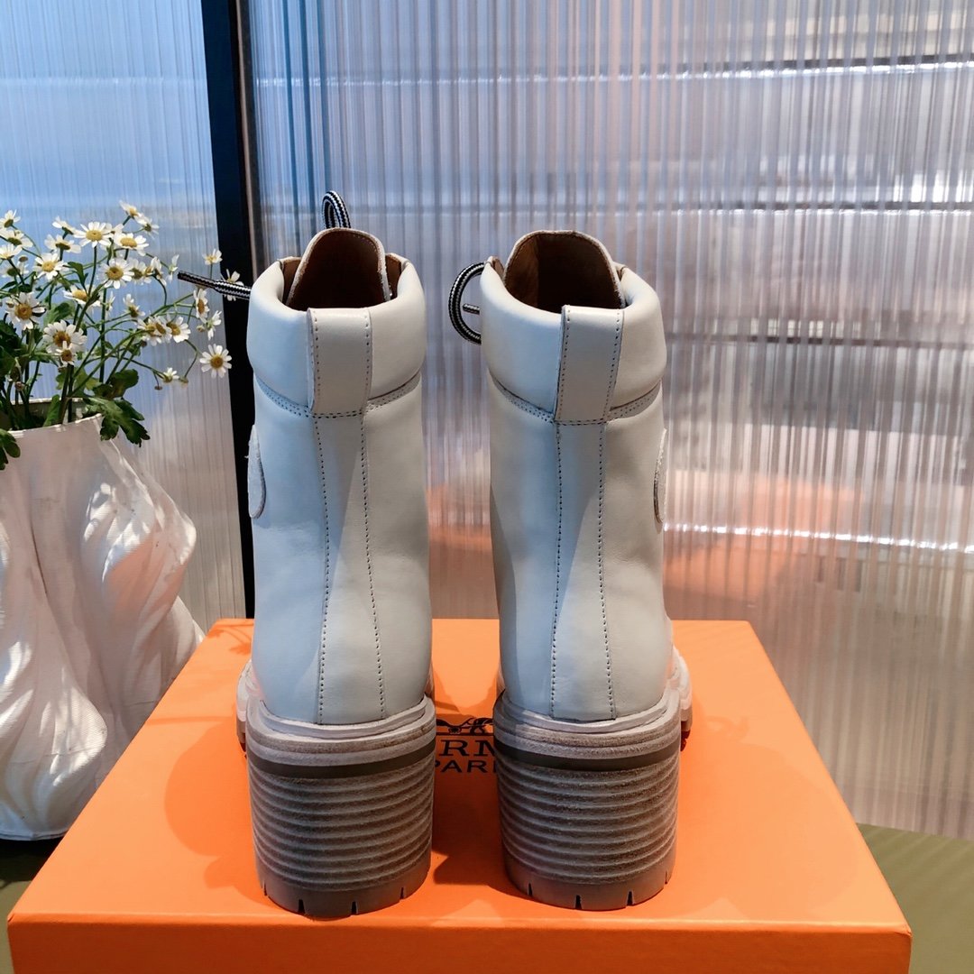 H**me5 Fresh Ankle Boots White For Women 1.6in/4cm