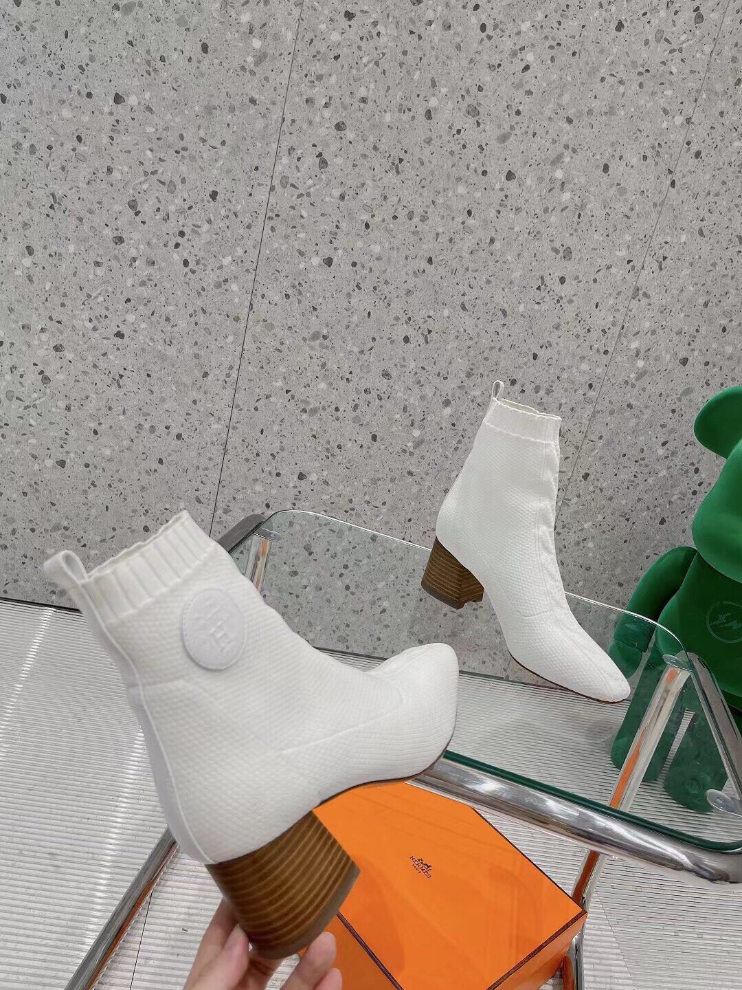 H**me5 Volver 60 Ankle Boots White For Women 2.4in/6cm