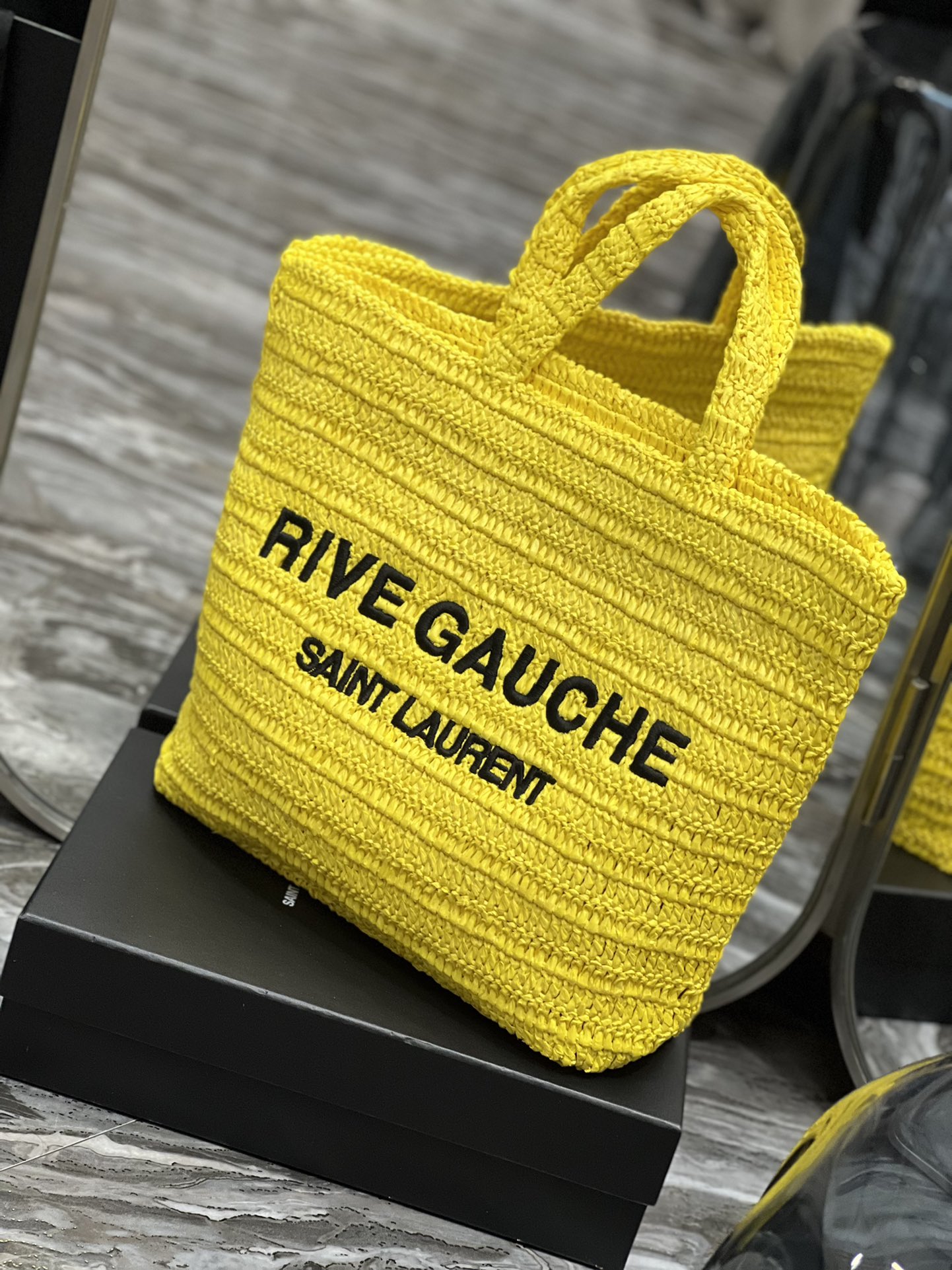 Sa1nt Lau*nt Rive Gauche S*pple Tote Bag Yellow For Women, Women’s Bags 15in/38cm Y51